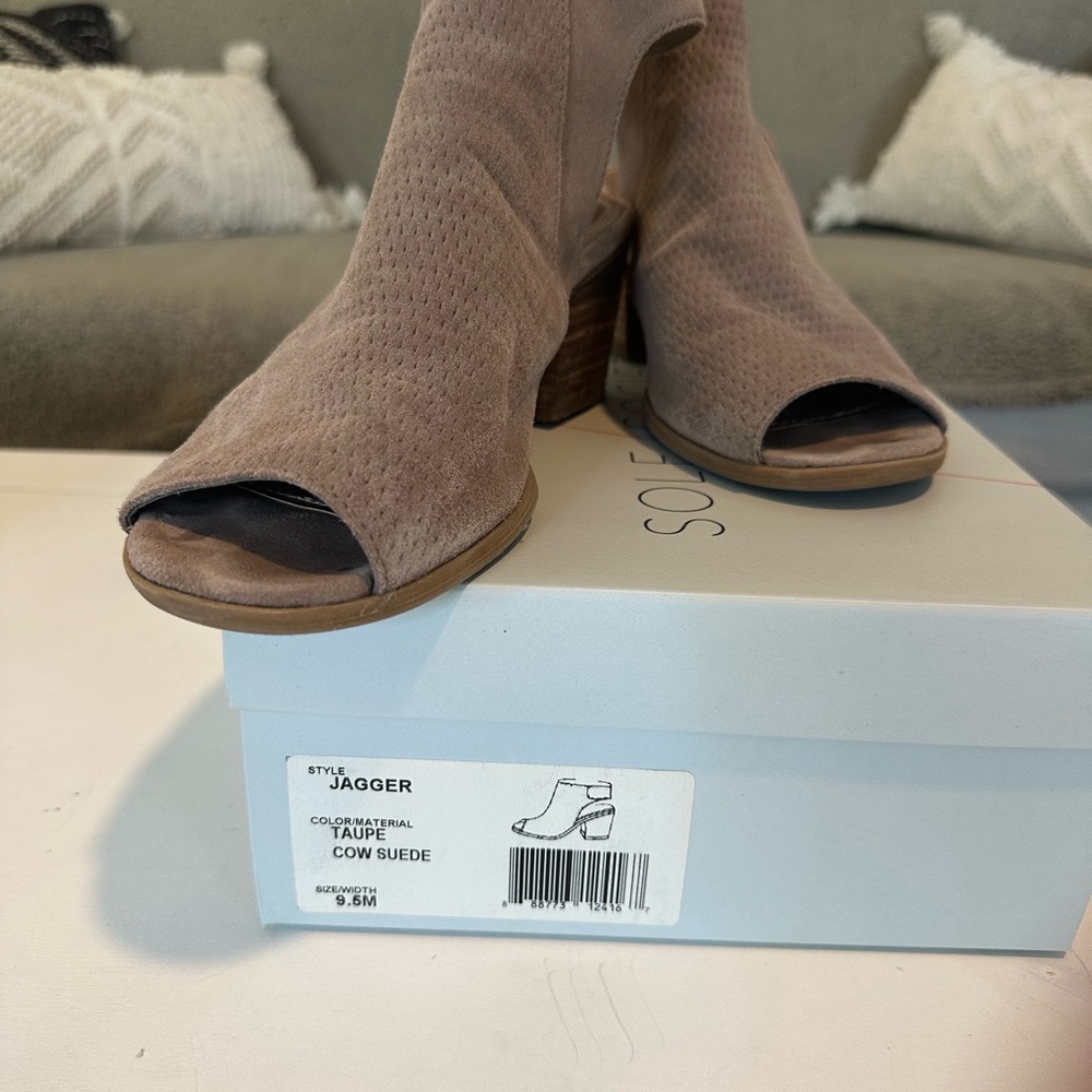 Sole Society Jagger Taupe Heeled Boots